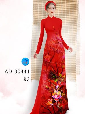 Vải Áo Dài Hoa In 3D AD 30441 18